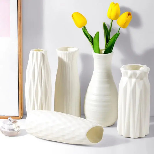 Nordic Modern Plastic Bottle Flower Vases/Colors-White/Clear