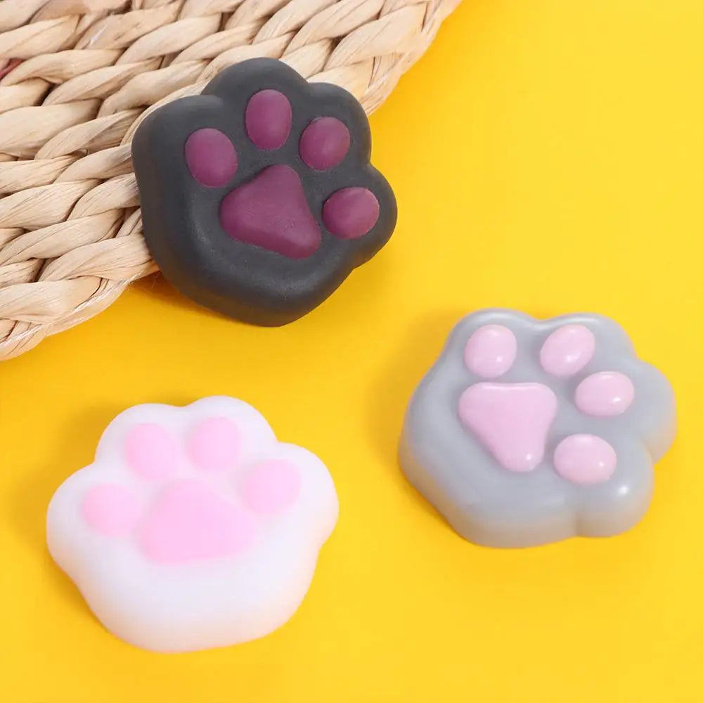 GOOTRADES Squeezable Stretchable Non-Toxic Synthetic TPR Silicone Mini Cute Adorable Animal Cat Paws Pinch Soft Fidget Activity Toys/Colors-Clear/Pink/Gray/White/Blue/Ages: 2-18 Years Old-Adults