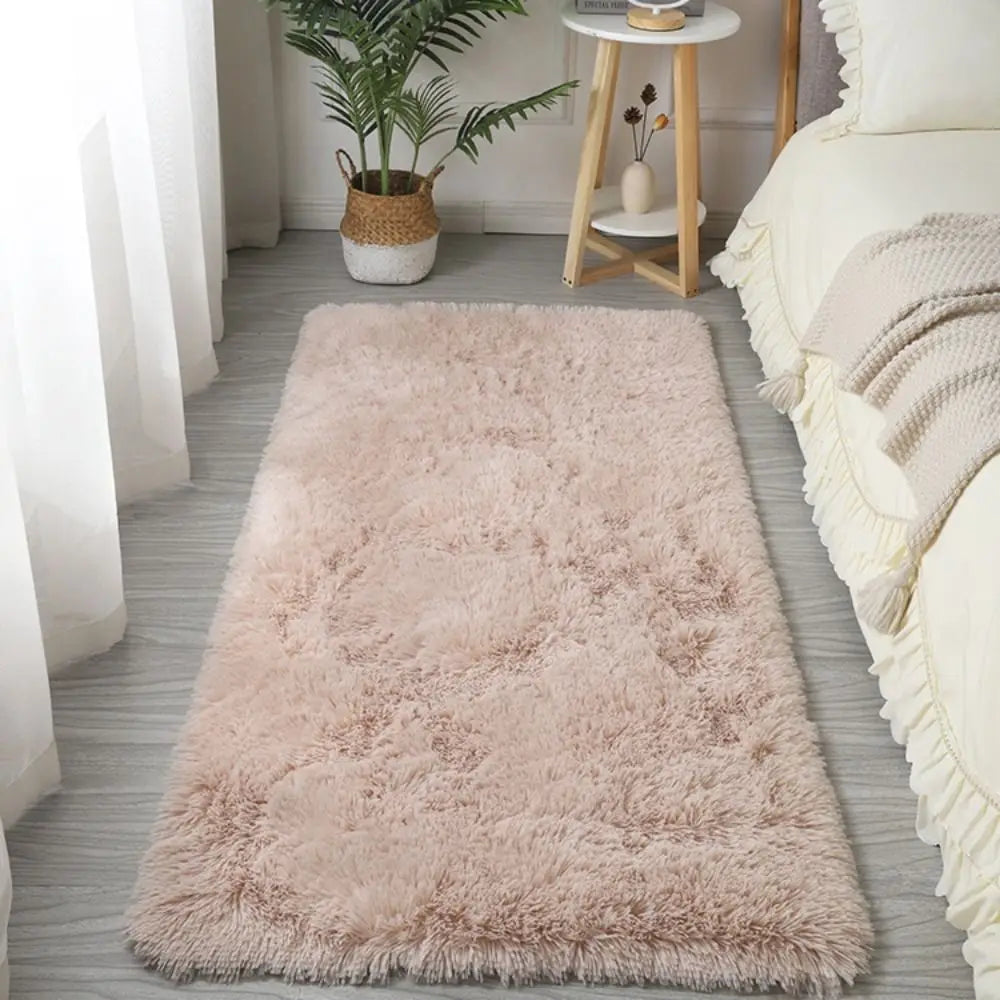 No-EN-Name-Null Indoor Modern Rectangle Soft Plush Thick Cut Imitation Wool Long Fluffy Non-Slip Acrylic Rugs/Colors-White/Gray/Beige/Pink/Hand-Machine Washable