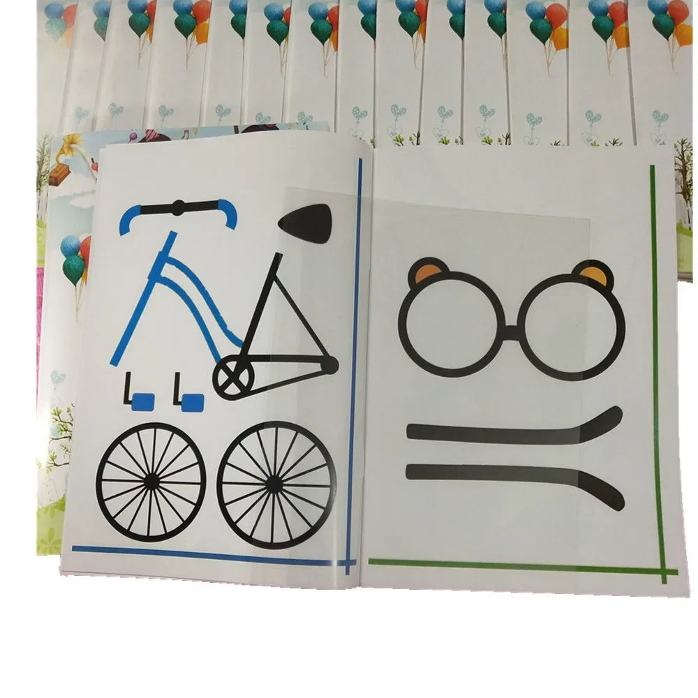 OENY School-Aged Kids Non-Toxic Plastic Cartoon Reusable Template Paper-3D Printing Copy Painting Books Art-Drawing Toys/2 Finger Caps/Colors-Floral/Multicolor/Ages: 6 Years Old-Older/3D Pen Not Included/22-Small-40-Large Patterns