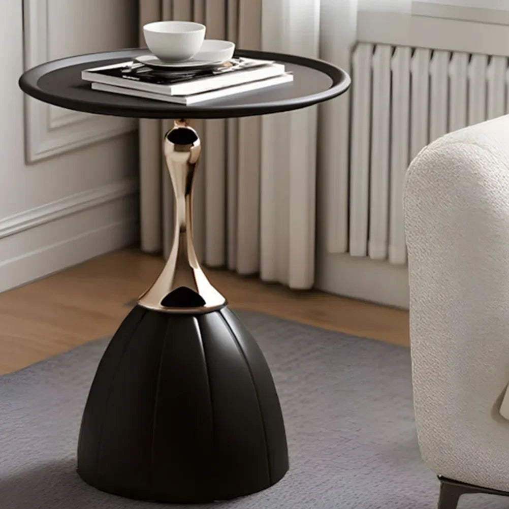 No-EN-Name-Null Nordic Modern Morocco Black-Milk White Round Shaped Iron Metal Lotus Accent Coffee Tables