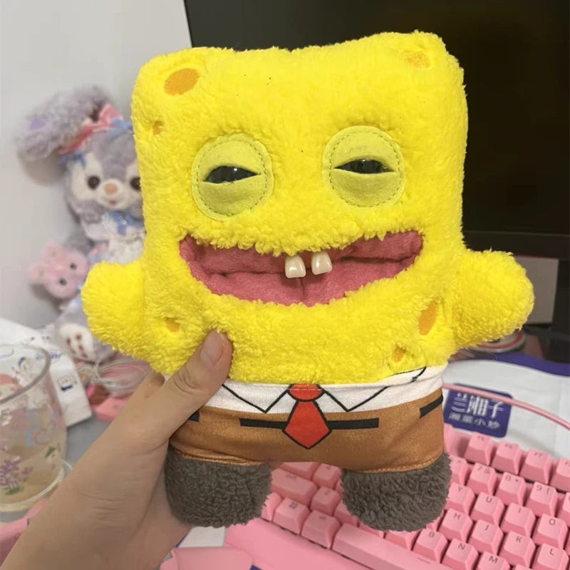 MINISO Kids-Adults Multicolor Fuggler Spongebob Squarepants Funny Ugly Monsters Patrick Star Polyester Cotton Fabric Soft Plush Stuffed Animal Toys/Ages: 7-18 Years Old-Adults /Colors-Yellow/Multicolor/Pink/Brown