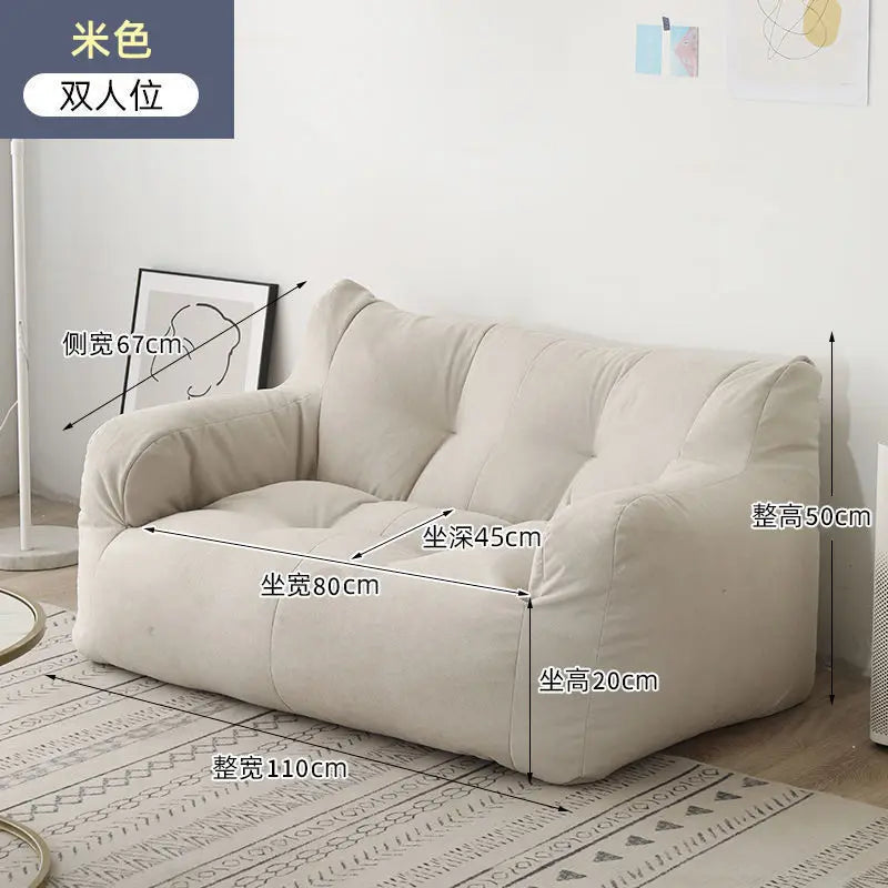No-EN-Name-Null GIANT Soft Linen-Cotton Fabric Sofa Bean Bag Chairs/ Side Pocket/Detachable Cover /Washable /Colors-Gray/Blue/Yellow/Beige/Multicolor