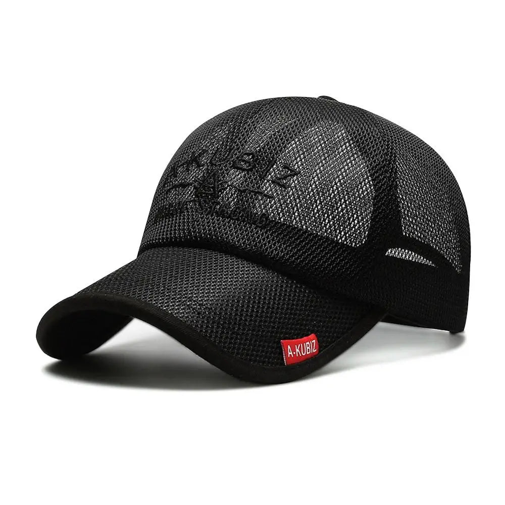 No-EN-Name-Null Adults Unisex One Size Adjustable-Fit Quick Dry Blue Cotton-Polyester Fabric Full Mesh UV Protection Baseball Caps/Colors-Beige/Navy/Black/Gray