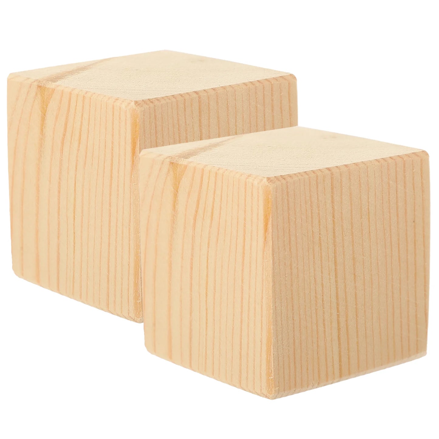 No-EN-Name-Null 2 PCS Heavy Duty Furniture-Bed Raising Beige-Brown Solid Wood Blocks