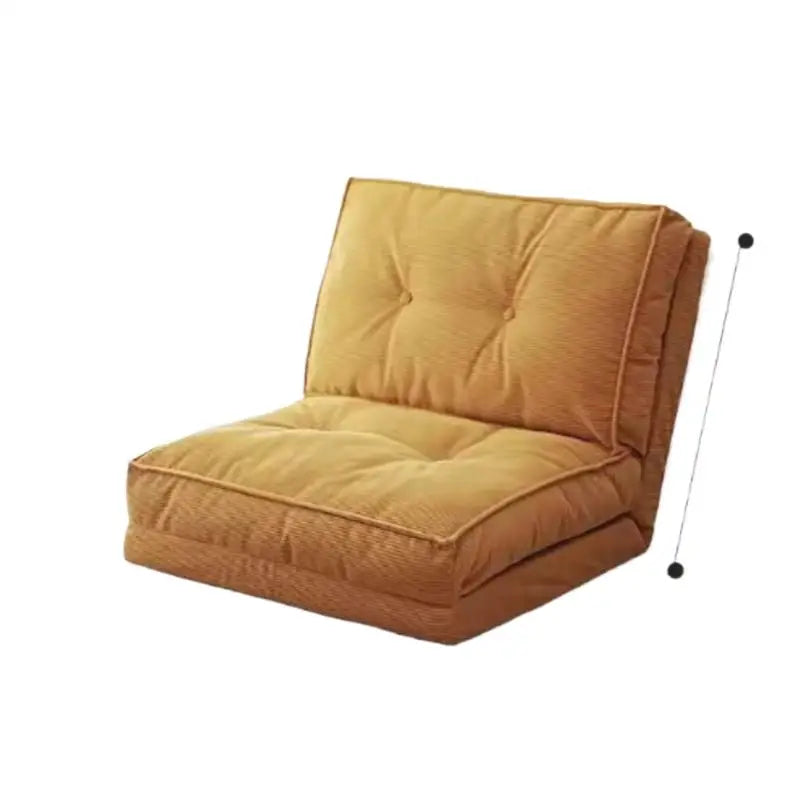ZISIZ Indoor Modern Morocco Soft Plush Brown Velvet Corduroy Fabric L-Shaped Sponge Cushion Filling  Folding Lazy Futon Sofa Beds/Colors-White/Green/Beige /Orange/Brown/Striped/ Size: 90 x 63 x 63cm
