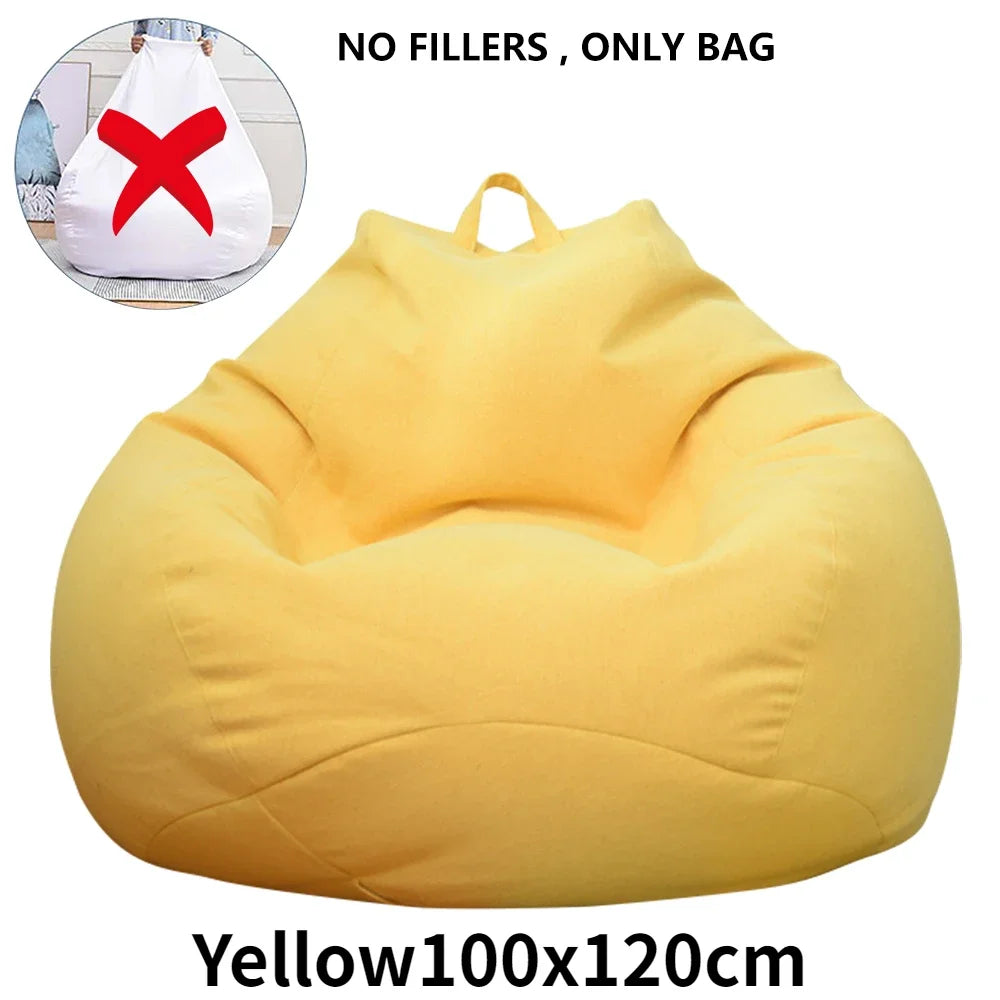 No-EN-Name-Null Adults Removable Inner Liner No Internal PS Bean Filling Large Lazy Seat Bean Bag Replacement COVERS/Color-Purple/Gray/Green/Yellow/Brown