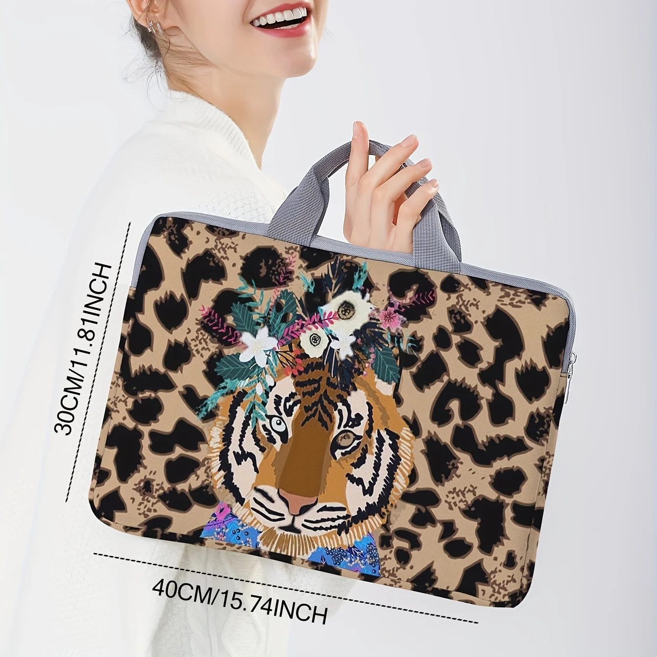 Tiger Pattern Laptop Polyester Briefcase Bags/With Handle/ No Handle/Suitable for 14 inch Laptops/Colors-Animal Colors