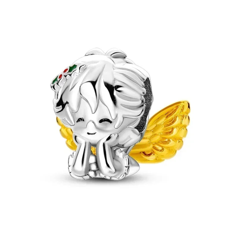 No-EN-Name-Null Women Sterling Silver Enamel Rainbow-Hot Air Balloon Design Fine Imitation Zircon Stone Glass Nuggets Beads Shaped Charms-Pendants/ Colors-Rainbow/Multicolor/Silver/Pink/Animal/Floral