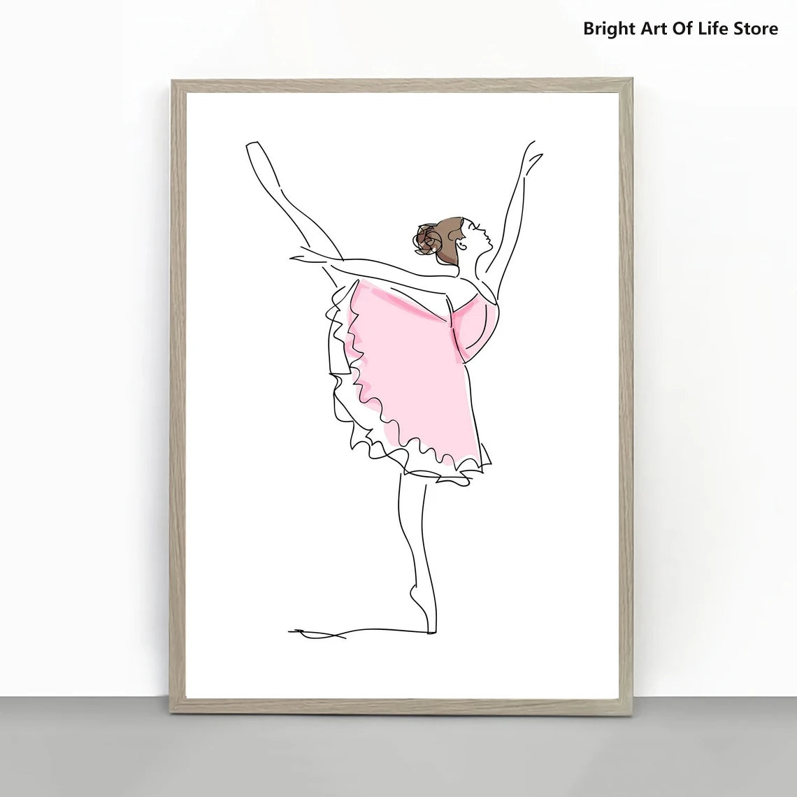 No-EN-Name-Null Modern Unframed Rectangle Waterproof Oil Canvas Pink-White Dancing Ballerina Ballet Dancer Art Posters