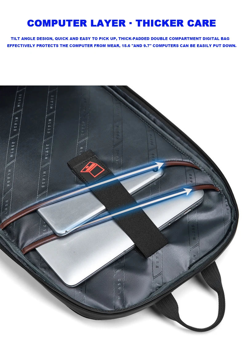 SWISS MILITARY Large Anti-Theft Waterproof Black Oxford Fabric Soft Curve Back Support Travel Polyester Lining  Zipper Soft Shoulder Straps-Handle 14-15.6 Inch Laptop Compartment Laptop Backpacks/Expandable USB Bag/ External Pockets