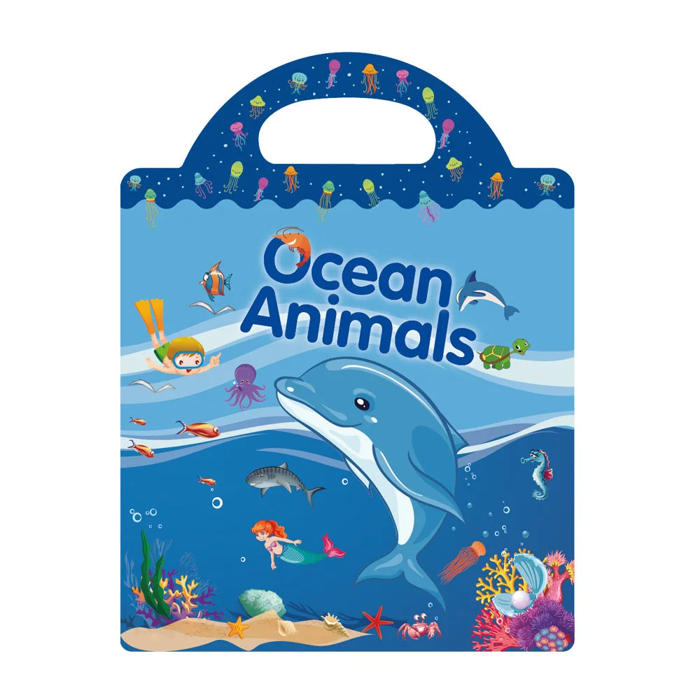 TAKARA TOMY Kids Plastic Early Educational Reusable Multicolor Cartoon Animal Scene Stickers Painting Hand-On Puzzle Books Stickers-Stickers Machine /Ages: 2-18 Years Old-Older