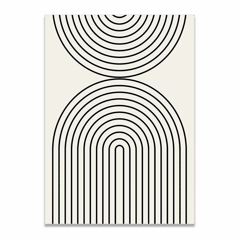 JKPICTURE Modern Art Unframed Rectangle Shaped Scandinavian Abstract HD Canvas Customized Prints/Colors-Black/Beige/White/Multicolor/3 Sizes