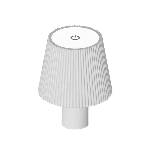 No-EN-Name-Null Modern Black-White Removable Plastic Striped Shade-Round Tubular Cylindrical Metal Square Shaped Bottom Dimmable Warm-Cool White LED 3-Level Brightness USB Rechargeable Adjustable Hose-Clip Table Desk Lamps/Colors-Black/White