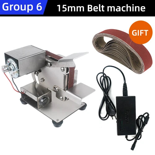 TUNGFULL Outdoor Waterproof Cover Polished Silver Stainless Steel Plated Full Body 7 Adjustable Speeds Control Gears AC-DC Powered Mini Electric Belt Sanders/Colors-Silver/Gray/Black/220V 110V/ US Plug/Electrical Components/Dust Cover