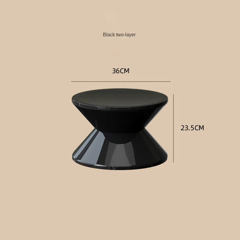 ZISIZ Customized Classic Antique Black Round Shaped PP Hard Flat Plastic Stackable Easy Storage Foldable Low Stools/Colors-White/Green/Red/Orange/Black
