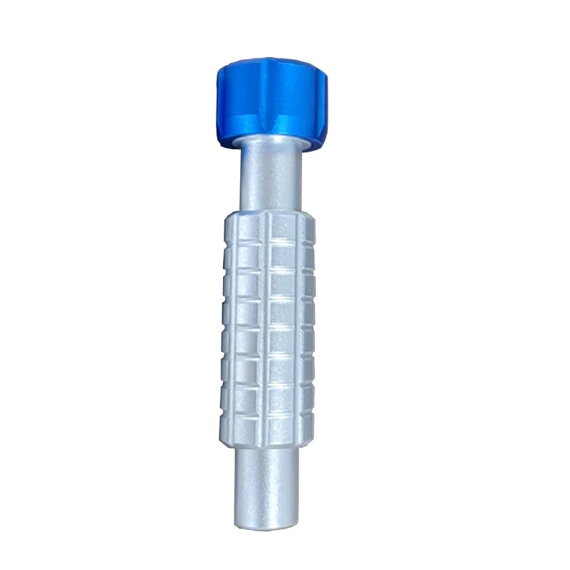 CRVOJEK Mini Non-Slip Silver Aluminum-Copper Alloy Built-In 1/4 Magnetic Bits Holding Blue Hexagonal Grip Metallic End Handles Screwdrivers