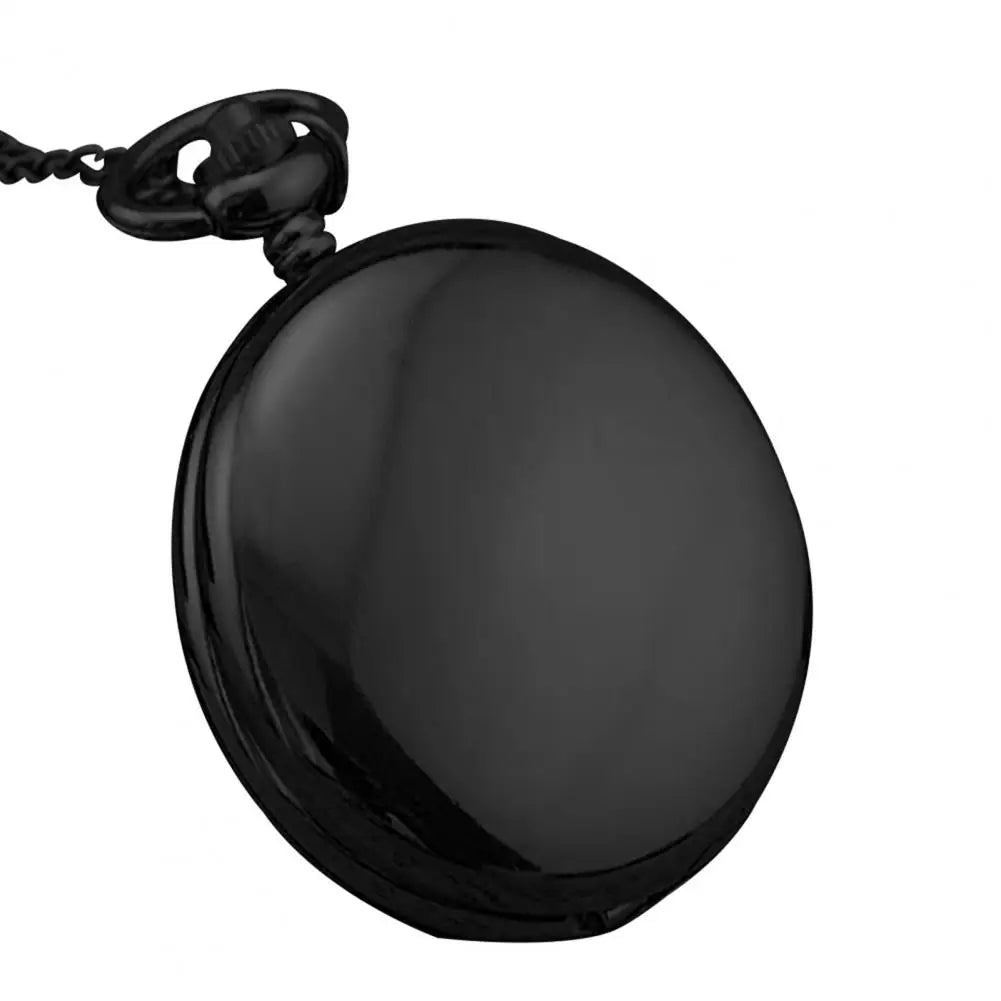 SANWOOD Adults Vintage Quartz Movement Analog Display Plastic Window Black-Silver-Gold Round Shaped Case Flip-Out Metal Chain-Pocket Watches/Colors-Black/Gold/Silver