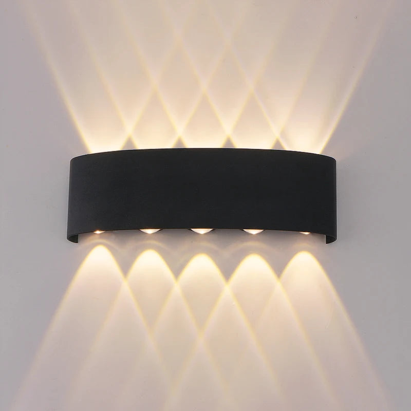 IQSCI Outdoor-Indoor Modern Waterproof Black-White Rectangle Shaped ABS Plastic Body AC-Powered Wall-Mounted Up-Down LED Lights Wall Light Fixtures