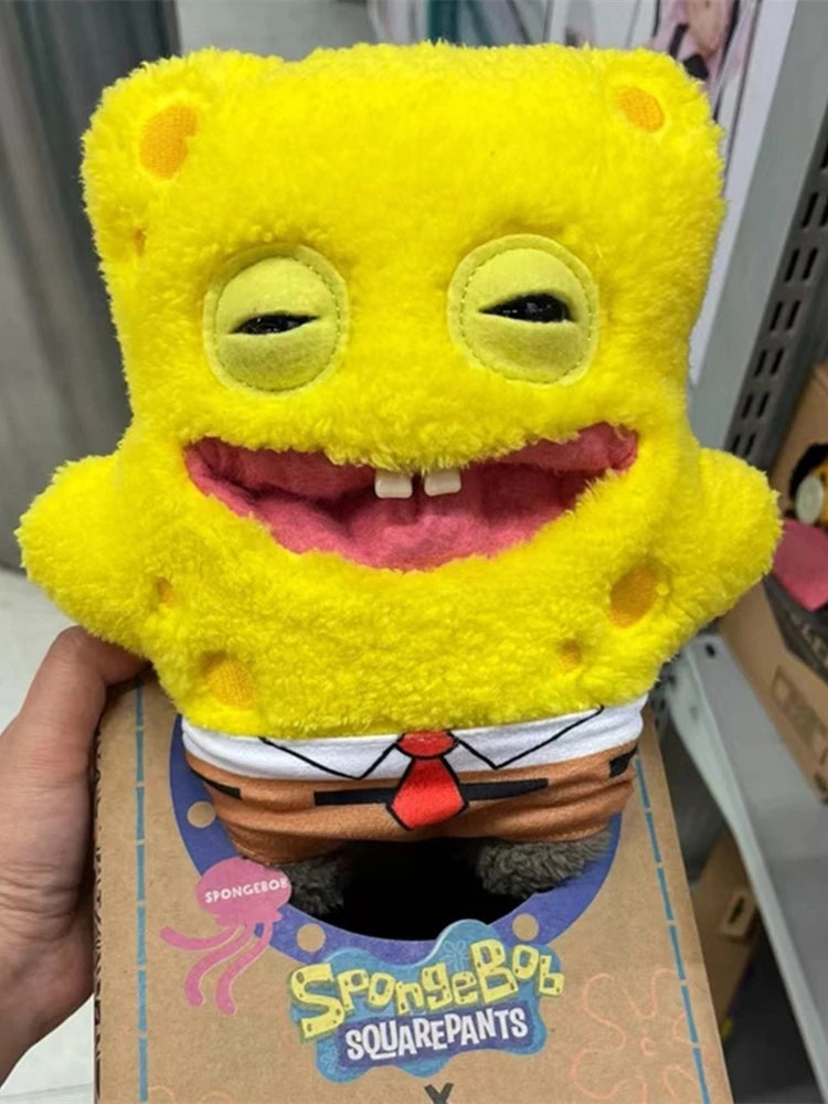MINISO Kids-Adults Multicolor Fuggler Spongebob Squarepants Funny Ugly Monsters Patrick Star Polyester Cotton Fabric Soft Plush Stuffed Animal Toys/Ages: 7-18 Years Old-Adults /Colors-Yellow/Multicolor/Pink/Brown