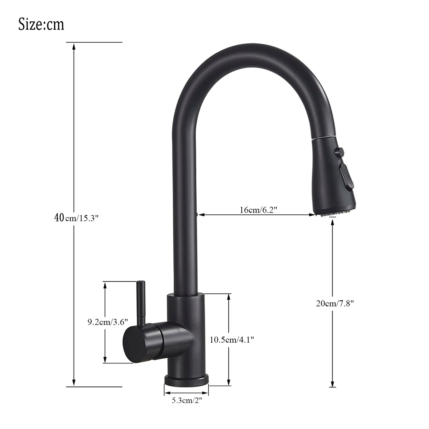 Kitchen Black-Silver Color Deck Mounted Brass Body Plastic Pull Out Single Sprayer Polished Chrome Faucets