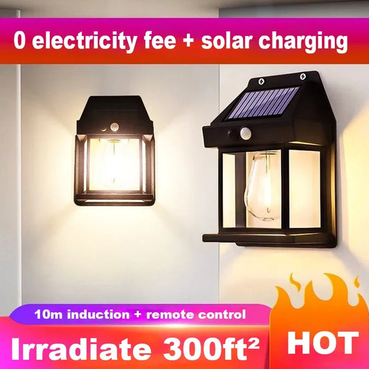 XIWANGFIR Outdoor Solar LED Bulbs Tungsten Wire Wall Light Garden Induction Lamp Garden Villa Night Light Lighting Waterproof