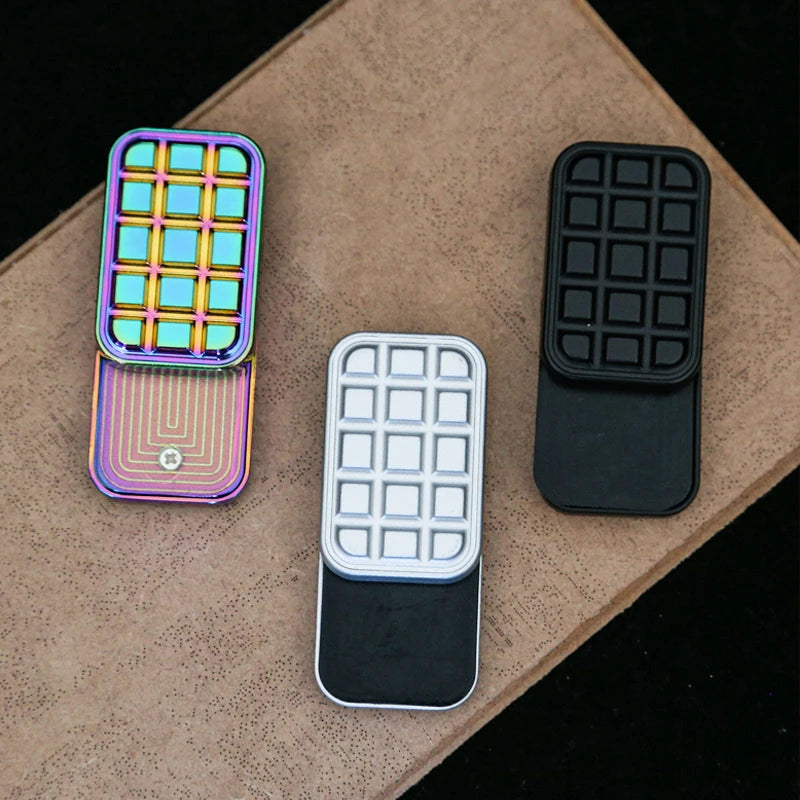 AHHLCLT Kids-Adults Rectangle All-Metal Chocolates Bar Design Magnetic EDC Fidget Slider Stress-Relief Toys/Ages : 14-18 Years Old + Older/Colors-Multicolor/Black/Silver/White/Gray