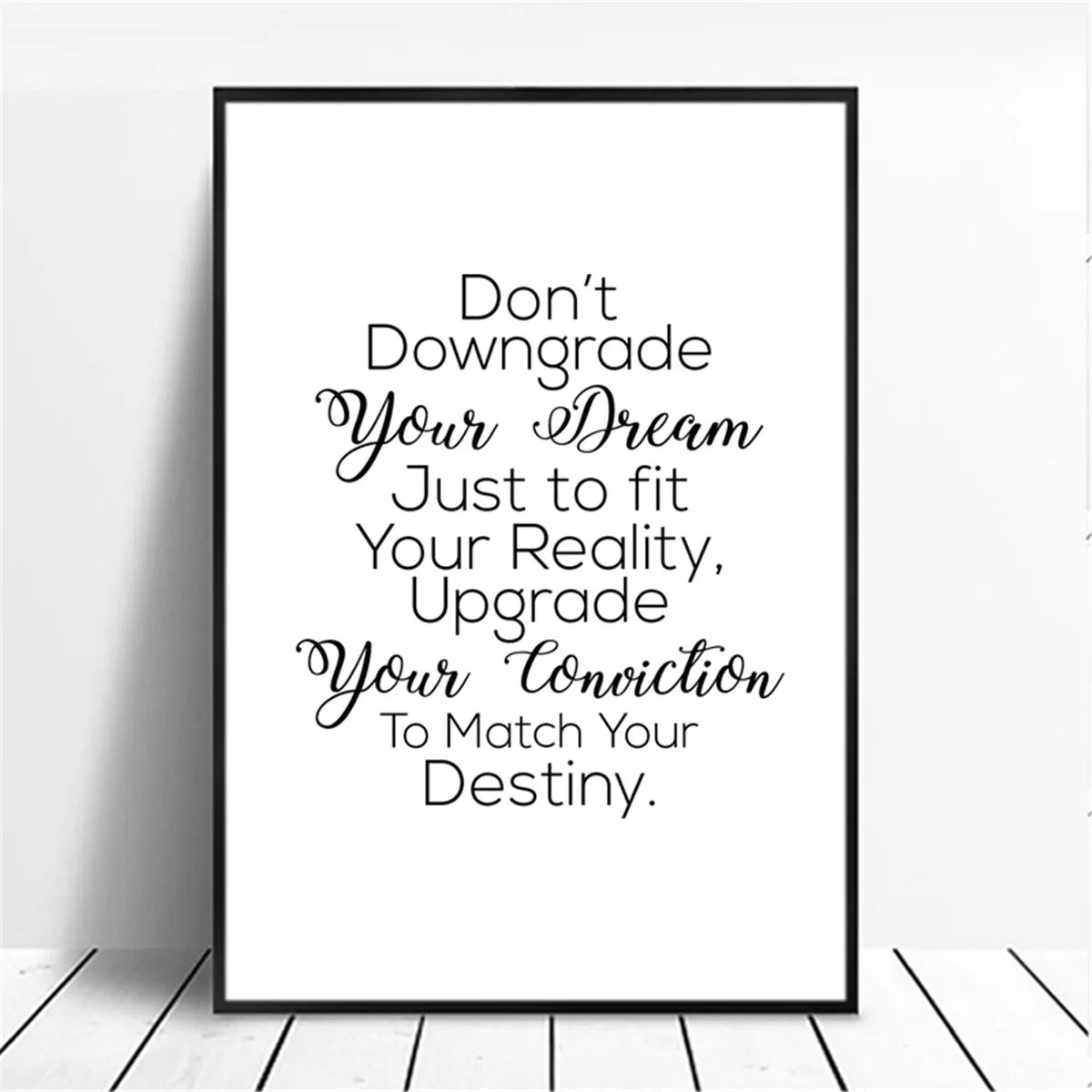Unframed Canvas Rectangle Waterproof Ink Wall Black-White Quotes Minimalist Positive Words Prints