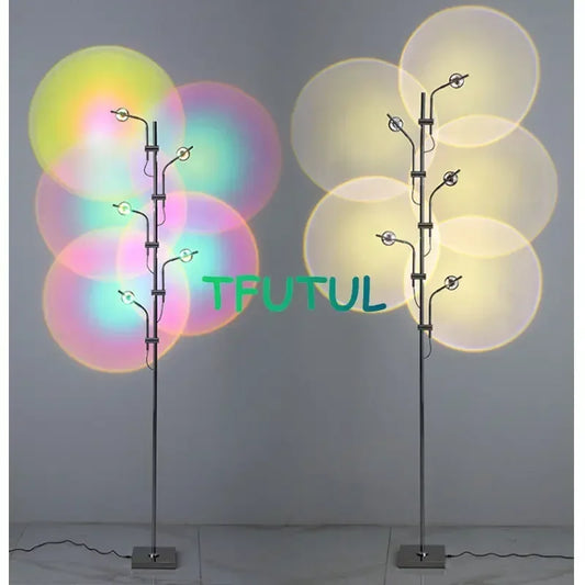 Italy Design Iron Rainbow Toughened Glass Shade Floor Lamps/Colors-Multicolor/Rainbow/Black