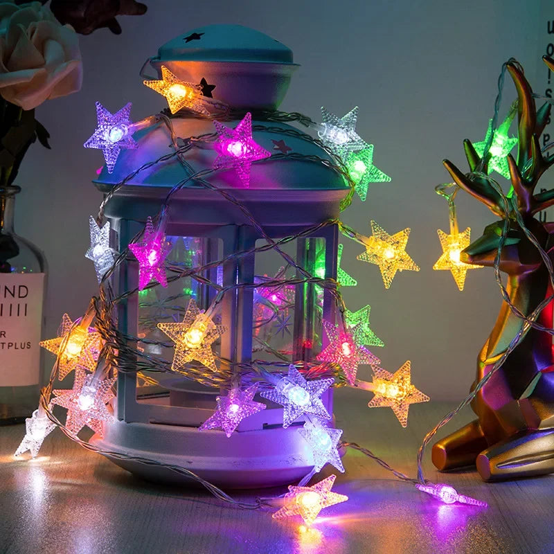 OKAL-RED-EAST Indoor-Outdoor Warm White LED Glowing Round Ball AC-Powered Light Ropes-Strings /USB Plug/3 AA Batteries Not Included/Colors-White/Yellow/Red/Multicolor/Shapes: Stars/Balls/Snowflakes