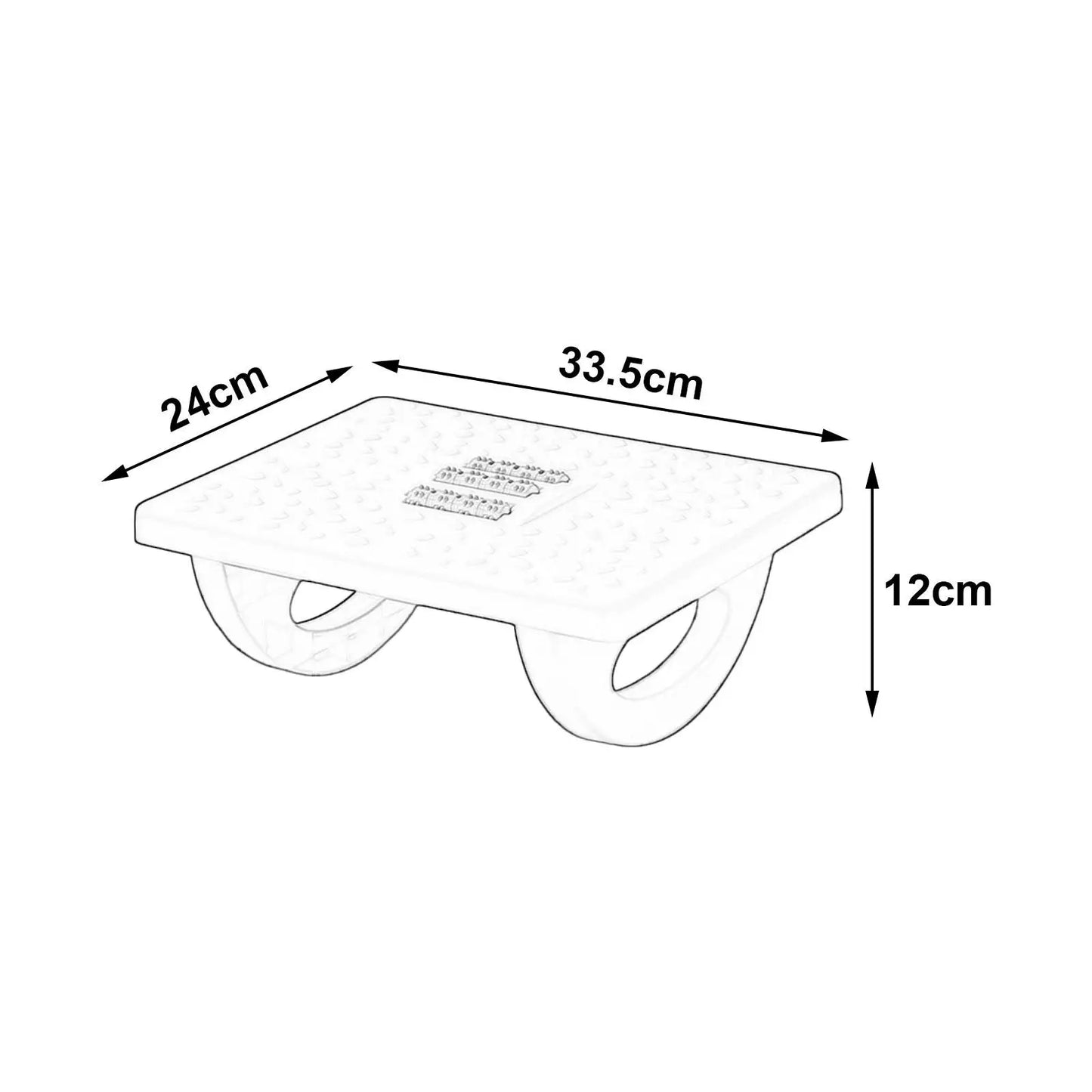 SERENABLE Ergonomic Under Computer Desk White Hard Flat Footrest Non-Skid Textured Surface Rollers Massagers /Colors-Black/White/Gray/Assembly Required