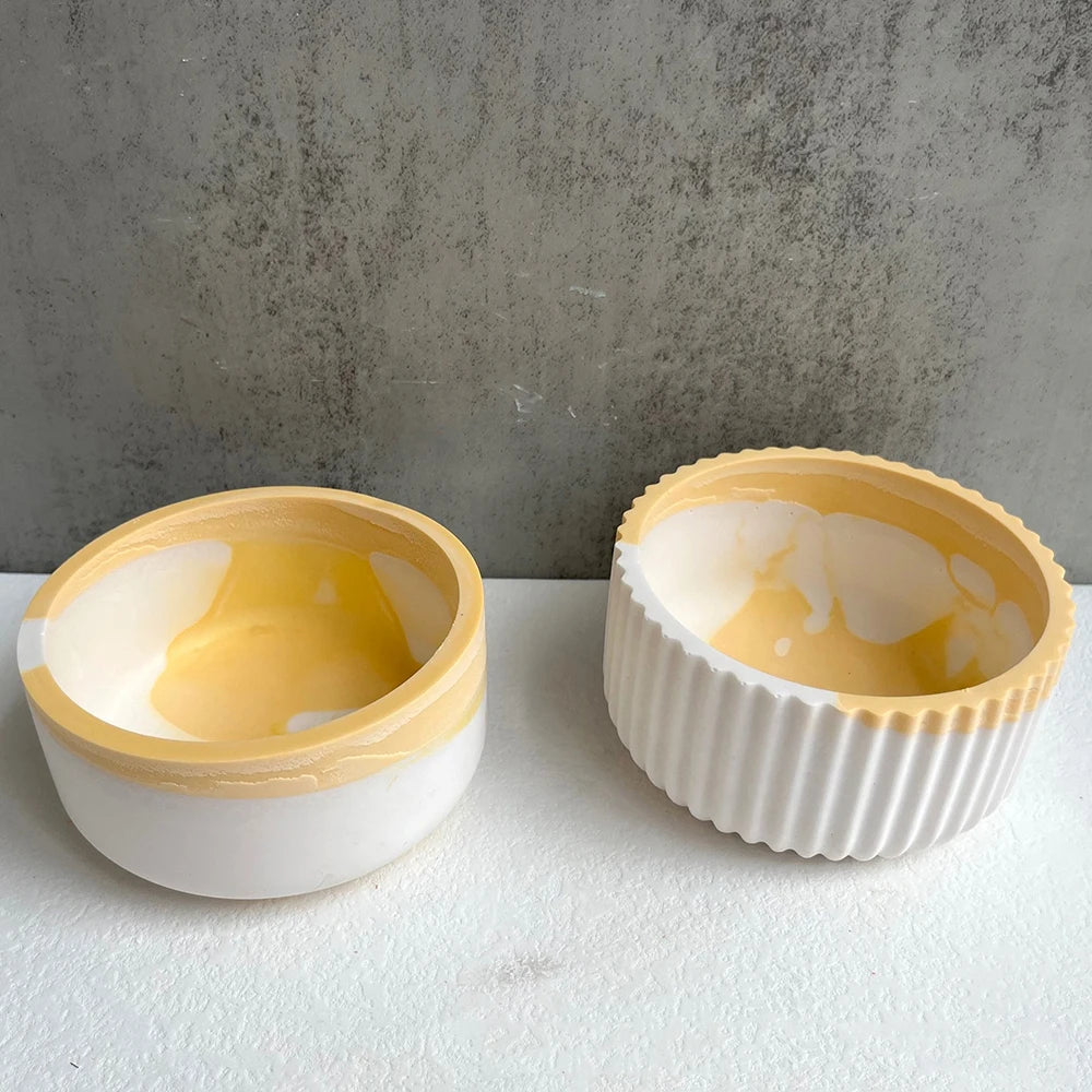 UDOCOOL Universal ALL AGES DIY Handmade Round Striped Candle Jar Container Milky White Silicone Craft Molds Candle Making Kits