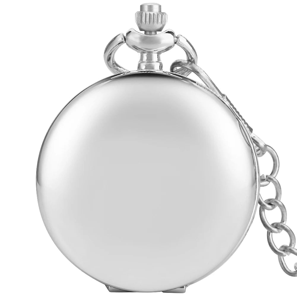 YISUYA Adults  Quartz Analog Display Acrylic Face Black Metal Alloy Round Shaped Case Roman Numeral Black Chain-Pocket Watches/Colors-Silver/Bronze/Gold/Black