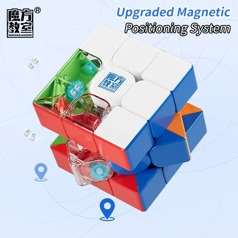 NULL Kids Medium Hard Plastic Square Shaped 3D Dissection Stickless Magic Fury Magnetic Fast Speed Mechanical Puzzle Rubik Cube Toys/Ages: 6-14 Years Old + Older/Colors-Red/Green/Orange/Blue/White/Clear/Geometric