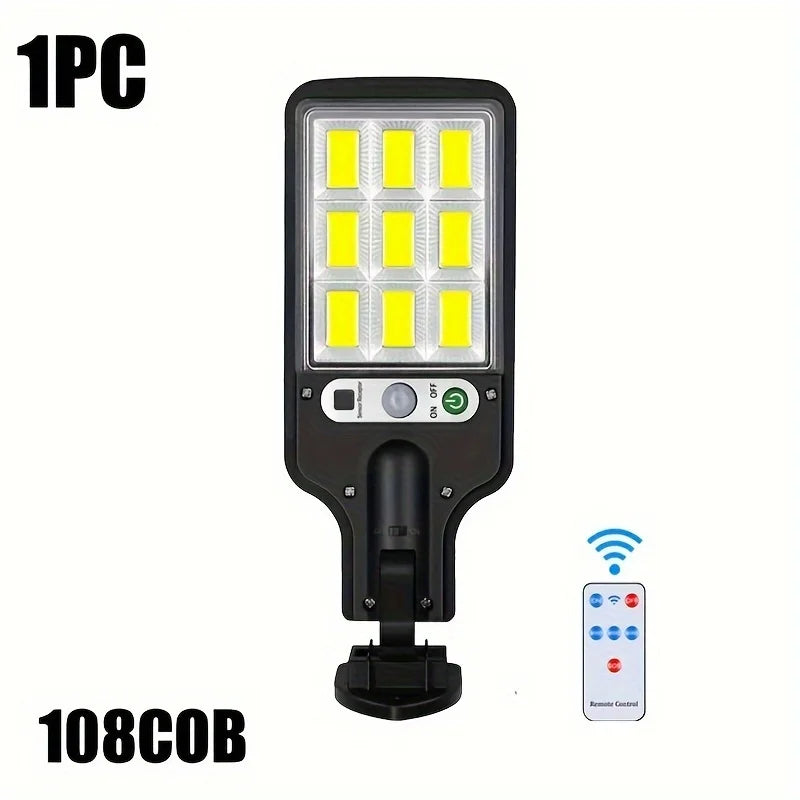 Black-White Waterproof 3 Modes Dimmable IP65 Protection Remote Control Flat Cool-Daylight  LED Solar Lamps