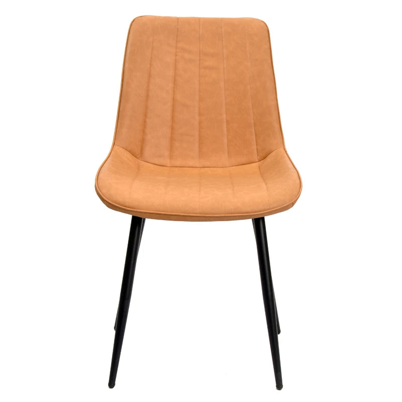 4 pcs Nordic Armless Leather Upholstered Backrest-Seat Dining Chairs/Colors-Black/Green/Brown/Beige/Orange/Gray