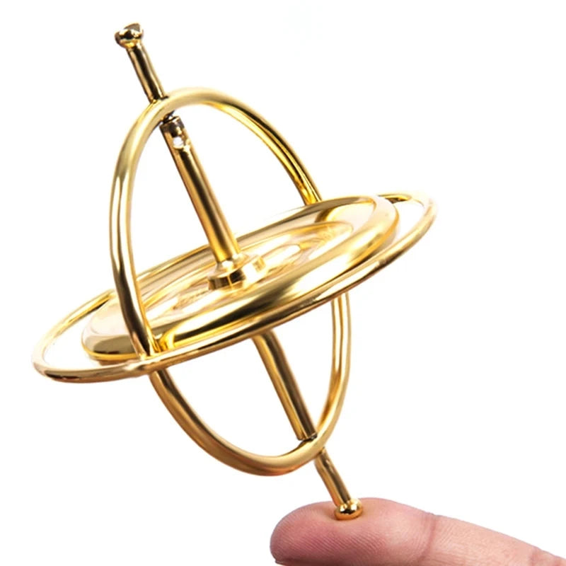 MEADE One-Piece Casting Self-Balancing Finger Mechanical Gold Metal Gyroscope-Anti-Gravity Desktop Spinning Tops /Colors-Gold/Black/Silver/Ages: 13-18 Years Old-Adults