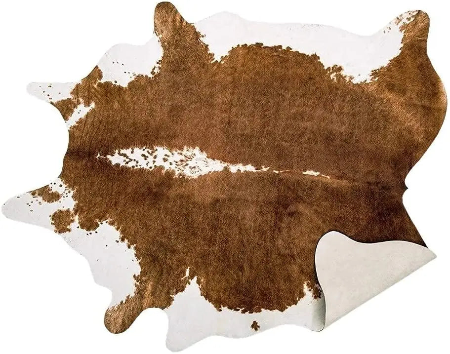No-EN-Name-Null Indoor-Outdoor Modern Cowboy Theme Hypoallergenic Rectangle Shaped Nylon Soft Rustic Faux Cowhide Animal Printed Washable Synthetic Non-Slip Suede Backing Rugs/Colors-Multicolor/Animal