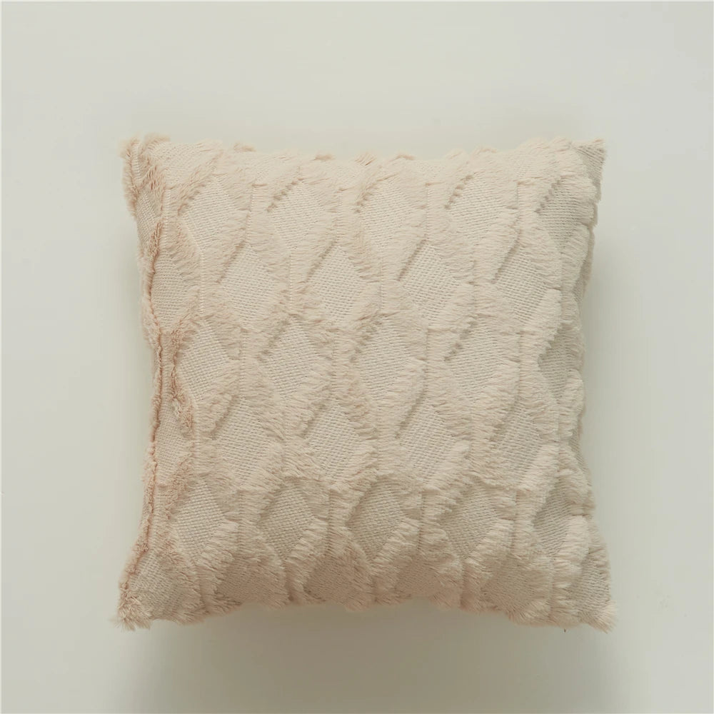 Soft Gray Plush Pillow Cover Cozy Cushion Cover 45x45cm Home Decor Throw Pillow Cover Living Room Bedroom Sofa Christmas