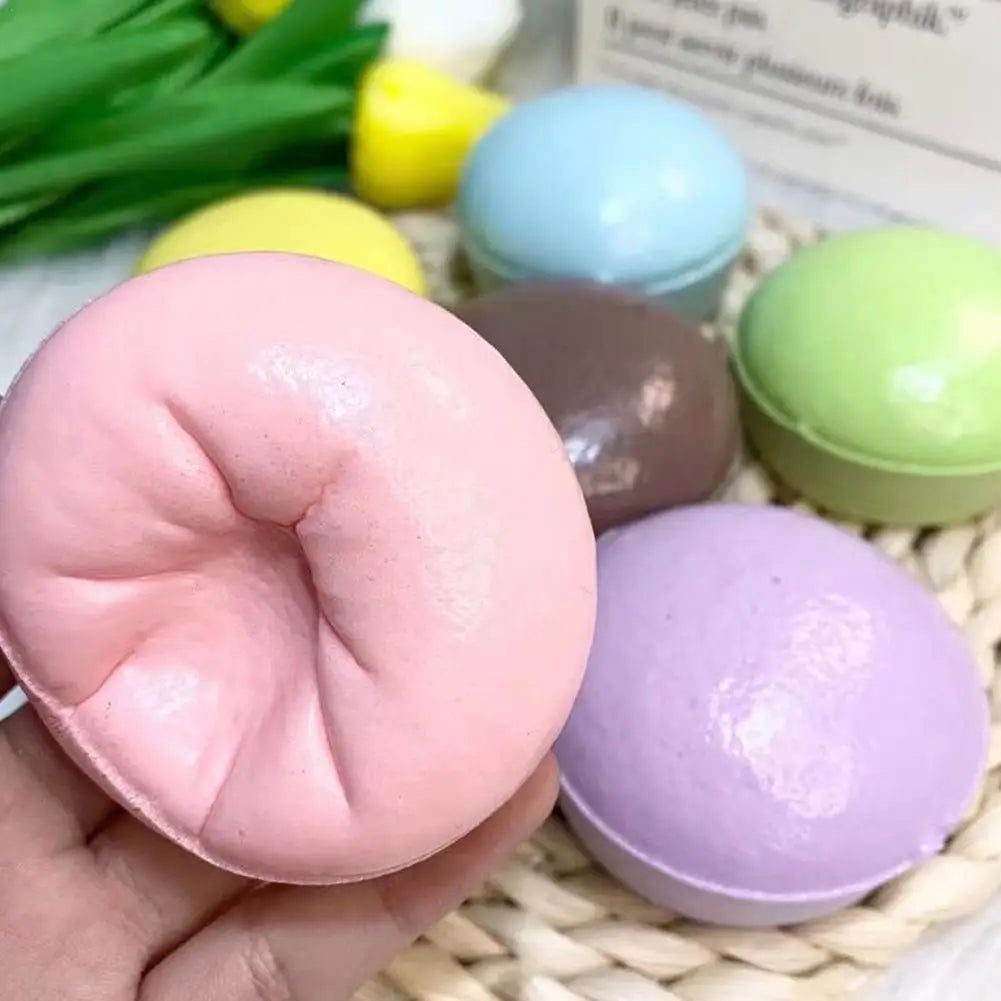 No-EN-Name-Null Mini Super Soft TPR Plastic Purple Round Shaped Sticky Bread Cakes Pinching Squeeze Slow Rebound Stress-Reliever Novelty Activity Toys/Colors-Blue/Green/Pink/Purple/Brown/Ages: 13-18 Years Old-Adults