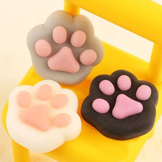 GOOTRADES Squeezable Stretchable Non-Toxic Synthetic TPR Silicone Mini Cute Adorable Animal Cat Paws Pinch Soft Fidget Activity Toys/Colors-Clear/Pink/Gray/White/Blue/Ages: 2-18 Years Old-Adults