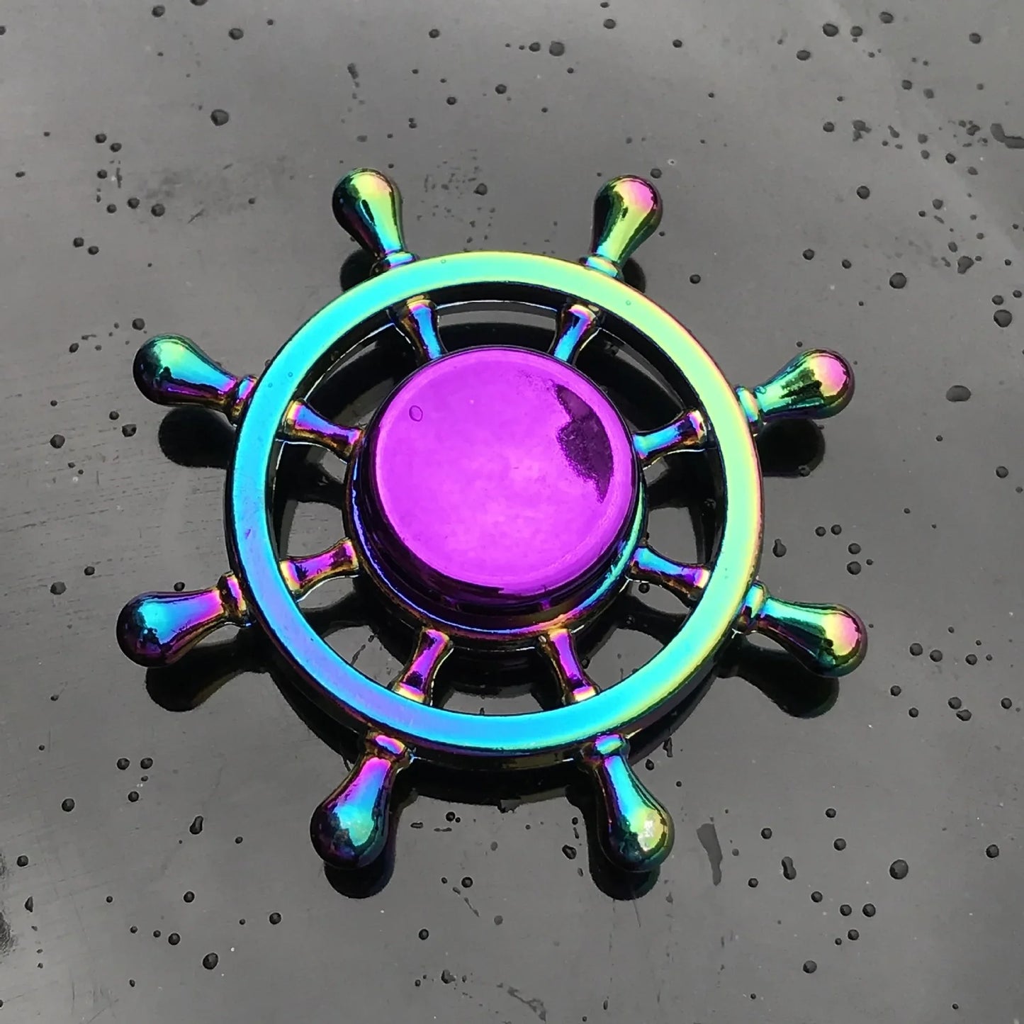 Kids Metal Purple Multicolor Round Fingertip Focus Spinners Anxiety-Stress Relief Fidget Toys/ Ages: 13-18 + Years Older