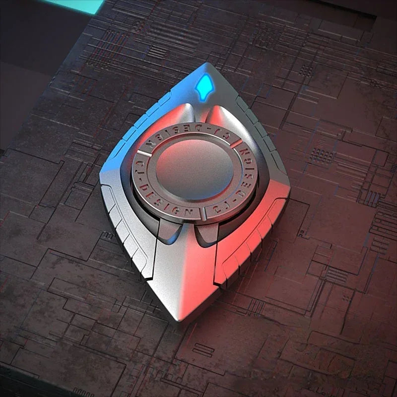 JQBRO Adults Luminous Light-Sound Effects Diamond Shaped Rotating Fingertip Gyro Full Alloy Metal Star Shine Fidget Spinner Anti-Off Hand-Eye Spinning Tops /Ages: 18 + Years Old/Colors-Black/Gray