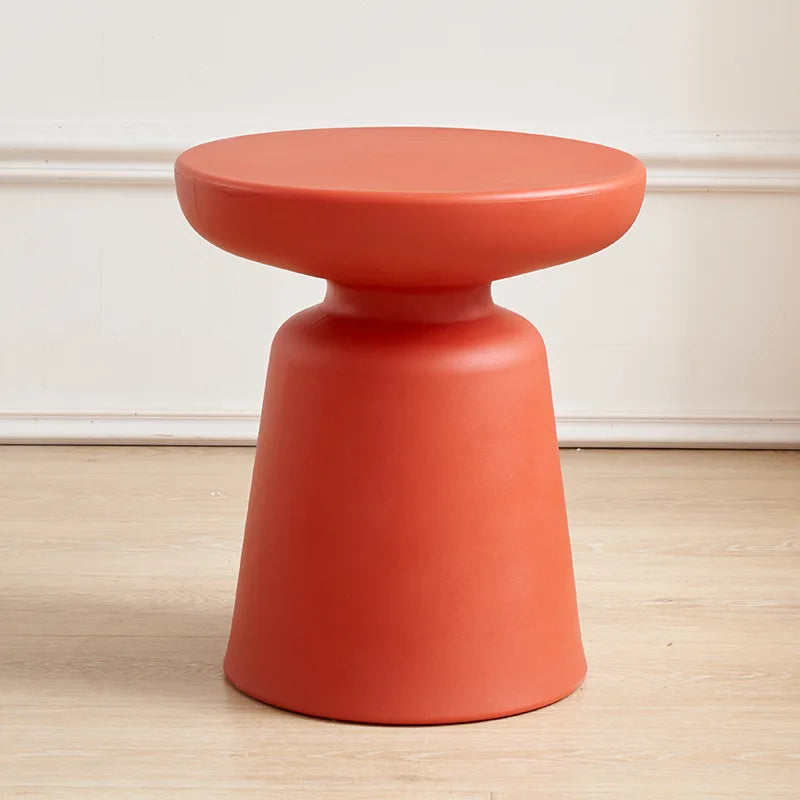 MODX Modern Black Round Shaped Low PP Wood Tea End Tables/Colors-Black/Light Gray/Yellow/Red/Green/Size: 44cm H x 39.5cm W