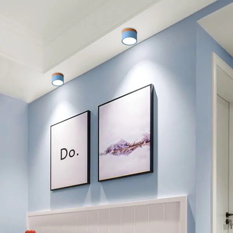 Modern Aluminum LED Warm-Cool White Downlight Dimmable Round Mounted Ceiling Spotlights/Colors-Green/White/Black/Blue/Yellow/Gray