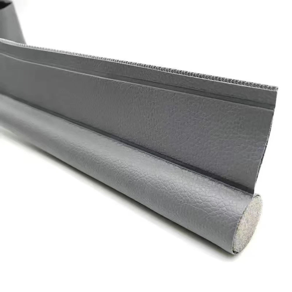 TFFAAI Round Self-Adhesive PU Leather Foam Cuttable Sound-Windproof Rubber Door Draft Stoppers/Colors-Gray/Black