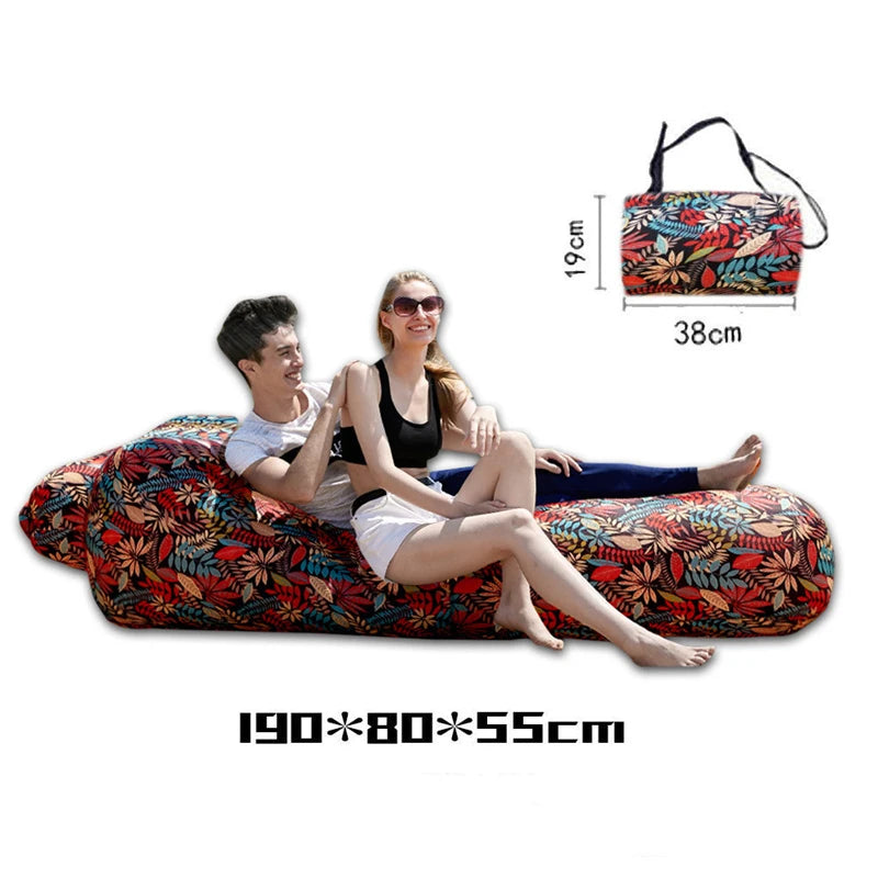No-EN-Name-Null Outdoor Modern Portable-Folding Air Inflatable Beach Floating Multicolor Polyester-TPU Fabric Sun-Loungers/Colors-Floral/Orange/Blue/Multicolor