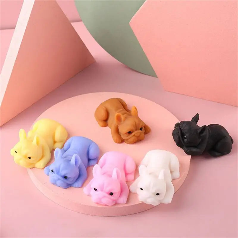 No-EN-Name-Null Kids Multicolor Mini Mochi Squishy Soft Cute Papa Pug Puppies-Cats-Pigs Animals Stretching Pinching Squeeze Plastic-Rubber Activity Toys /Colors-Brown/Black/Light Blue/Pink/White/Yellow/Multicolor/Ages: Over 6 Years Old-Adults