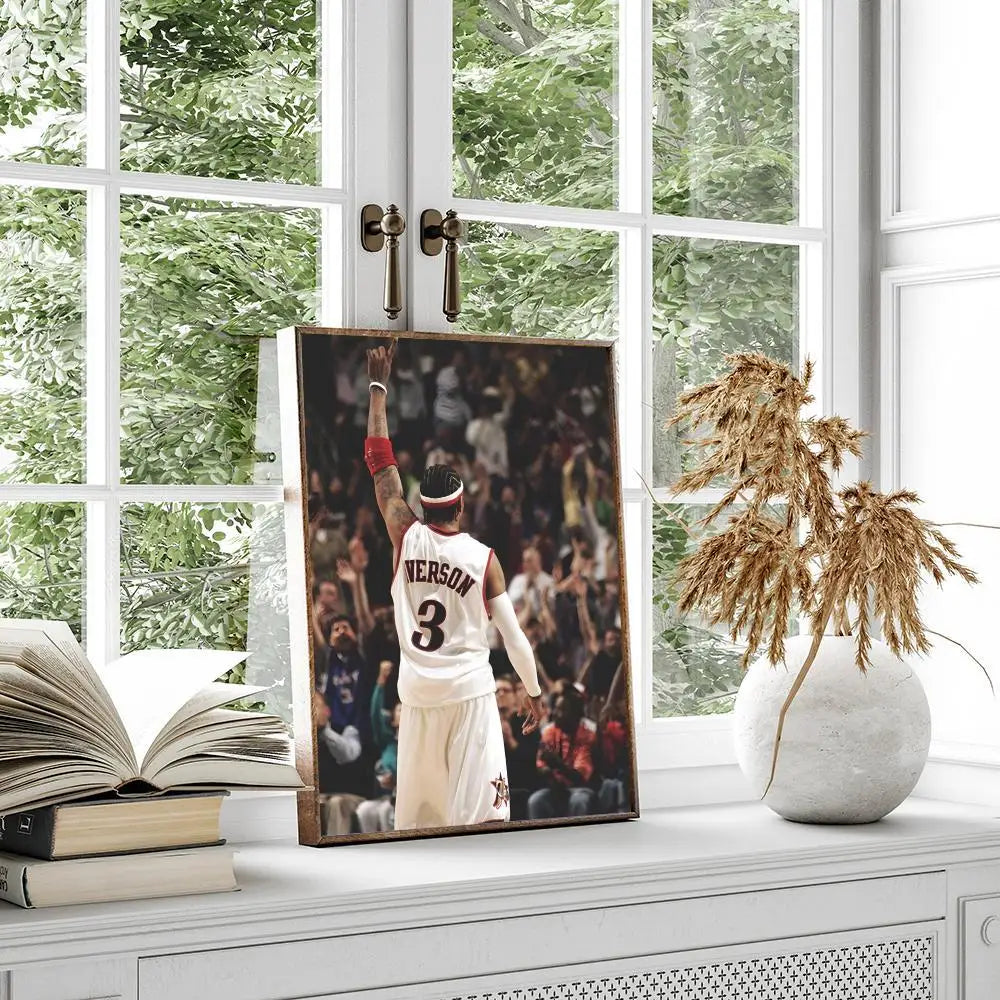 MAISTO Modern Waterproof Unframed HD Printed Multicolor Rectangle Shaped Basketball-Allen Iverson Sports Posters/Colors-Multicolor/Black/Fade-Dirt Resistant/Adhesive Tear-Stick