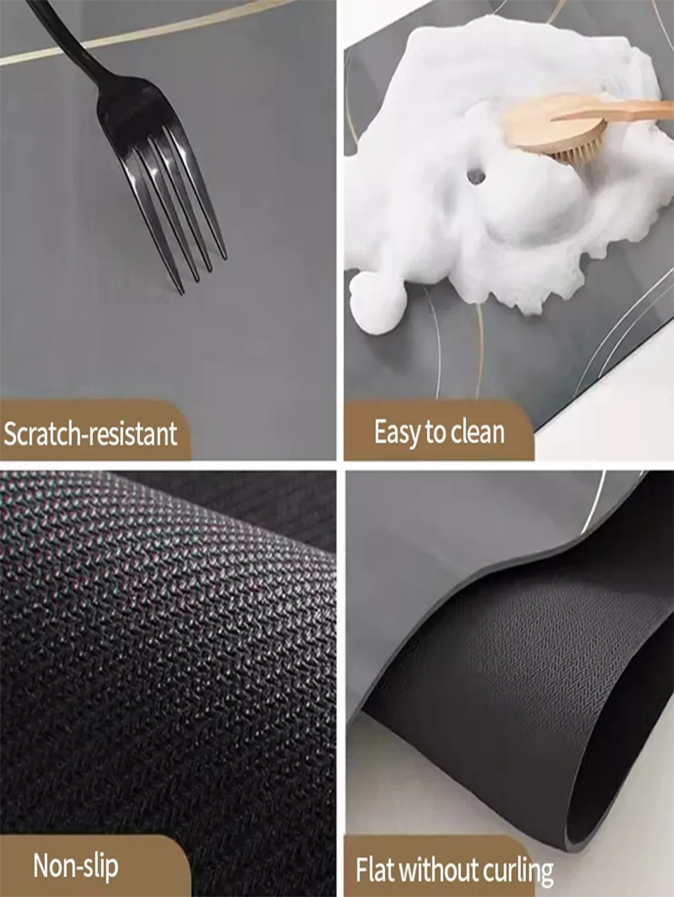 VIKAMA Anti-Slip Waterproof Kitchen Geometric Dish Drainage Mat